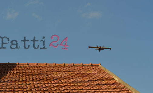 PATTI – Incendio in c/da S.Cosimo,  canadair in azione