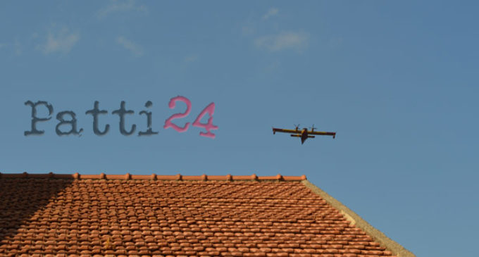 PATTI – Incendio in c/da S.Cosimo, canadair in azione