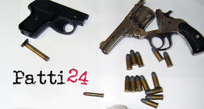 PATTI – Ritrovate pistole e cartucce in una busta di plastica fra i massi di Valle Tindari