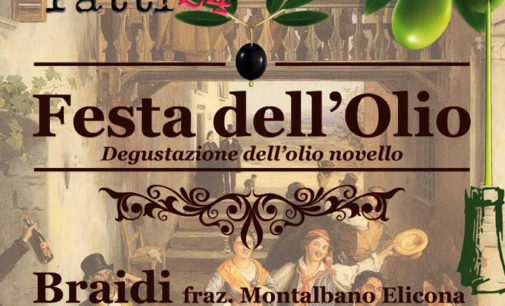 MONTALBANO ELICONA – Fraz. BRAIDI – Oggi dalle ore 15.00 festa in onore all’oro verde dei Nebrodi ”1^  edizione della Festa dell’Olio”