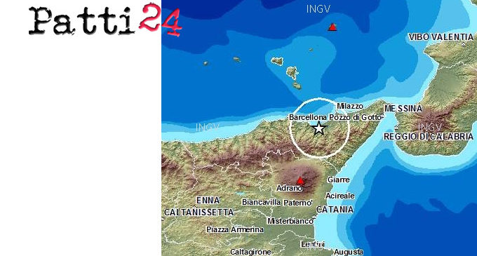 MESSINA – Lieve evento sismico alle ore 22:40:54 nel distretto Golfi di Patti e di Milazzo
