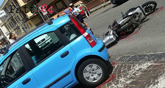 PATTI – Incidente stradale auto-scooter tra Piazza Mario Sciacca e Via Trieste