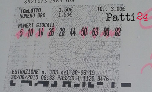 SAN PIERO PATTI –  Stamane vinti 6.000,00 € al “10 e lotto”