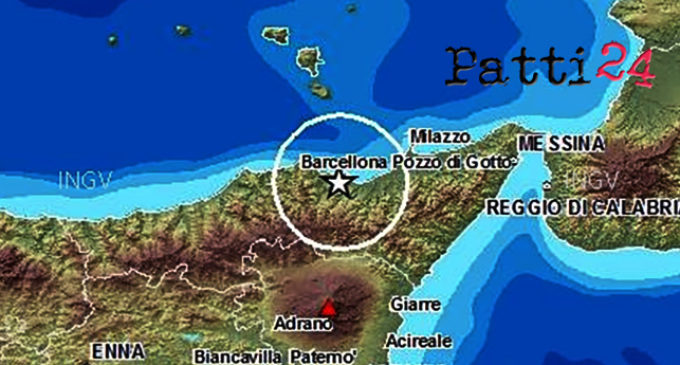 PATTI – Terremoto,  magnitudo 2.5 Richter avvertito nella zona di Patti, Tindari e Oliveri