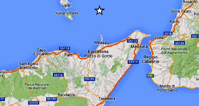 MILAZZO – Lieve sisma di magnitudo 3.1 questa notte alle 02:06:11 a 20 km da Milazzo e 37 da Messina