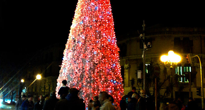 MESSINA – All’accensione dell’albero di Natale della Confcommercio in Piazza Cairoli, presenti l’Acr e Greta Cacciolo