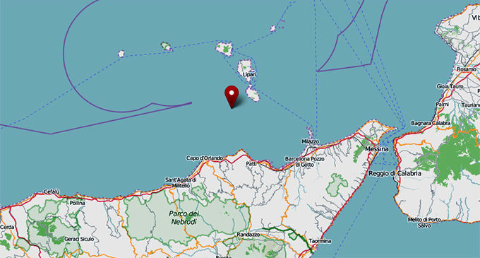 EOLIE – Stamani lieve sisma di magnitudo 2.4 con epicentro in mare a 16 km da Lipari