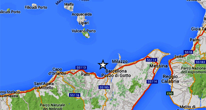 TERME VIGLIATORE – Lieve sisma di magnitudo ML 2.7, epicentro in mare a 6 km da Terme Vigliatore