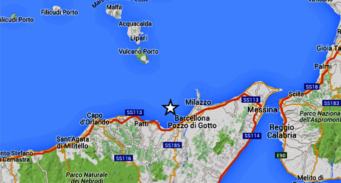 TERME VIGLIATORE – Lieve sisma di magnitudo ML 2.7, epicentro in mare a 6 km da Terme Vigliatore