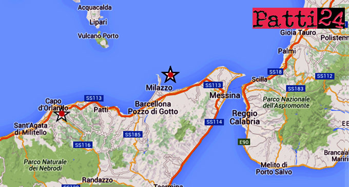 MILAZZO – Due lievi eventi sismici in provincia. Uno di ML 2.8 a 5 km da Milazzo, l’altro di ML 2.1 a 2 km da Castell’Umberto