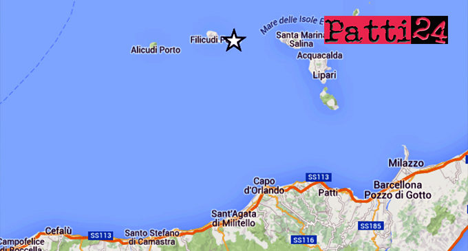 ISOLE EOLIE – Stamani lieve sisma di magnitudo ML 2.4 con epicentro in mare a pochi km da Filicudi e 60 da Lipari