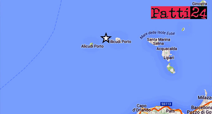ISOLE EOLIE – Oggi pomeriggio lieve sisma di magnitudo ML 2.5 con epicentro in mare a 70 km da Lipari
