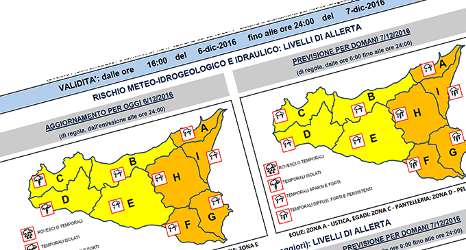 MESSINA – Allerta Meteo codice arancione. Nelle prossime ore temporali e forti raffiche di vento