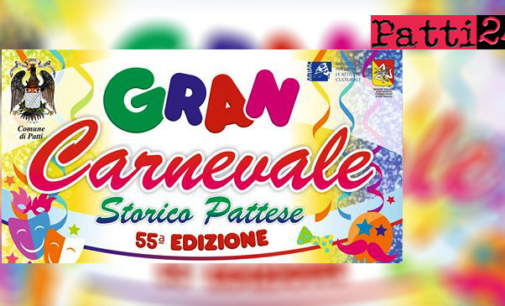 PATTI – Il programma ufficiale del 55° Gran Carnevale Storico Pattese