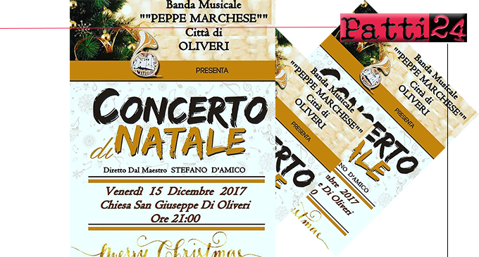 OLIVERI – Venerdì 15 la banda musicale “Peppe Marchese” esporrà un concerto in occasione delle festività natalizie