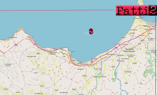 TERME VIGLIATORE – Lieve sisma di ML 2.5, ipocentro a 6 km in mare con epicentro a 7 Km da Terme Vigliatore e a 8 Km da Falcone ed Oliveri