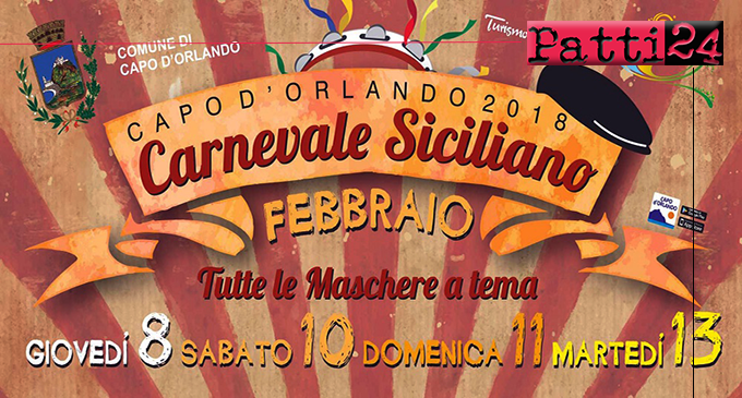 CAPO D’ORLANDO – Quest’anno sarà un “Carnevale Siciliano” con maschere a tema.