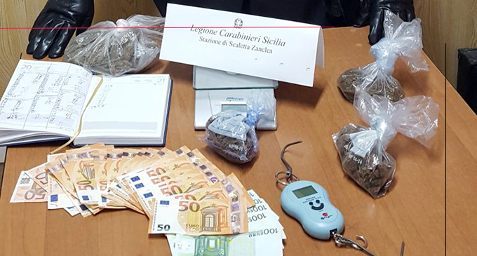 SCALETTA ZANCLEA – 150 grammi di marijuana, occultata nella cappa di aspirazione dei fumi della cucina. Un arresto per detenzione di stupefacenti a fini di spaccio