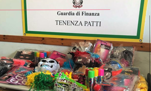 PATTI – Sequestrati oltre 1200 articoli carnevaleschi, maschere, bombolette,  spray, parrucche… non conformi rispetto agli standard di sicurezza