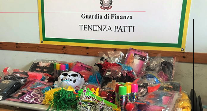 PATTI – Sequestrati oltre 1200 articoli carnevaleschi, maschere, bombolette,  spray, parrucche… non conformi rispetto agli standard di sicurezza