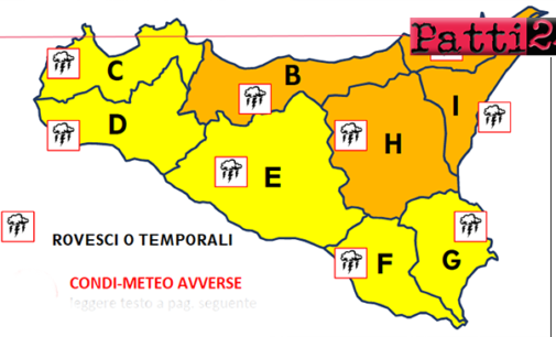 MESSINA – Maltempo, livello di allerta arancione con condizioni meteo avverse anche in provincia. Numerose le scuole chiuse