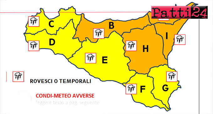 MESSINA – Maltempo, livello di allerta arancione con condizioni meteo avverse anche in provincia. Numerose le scuole chiuse