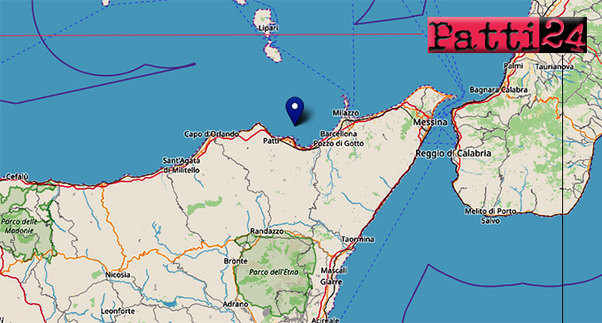 OLIVERI – 2 lievi eventi sismici nella notte di ML 2.2 e 2.3 con epicentro in mare a 7 km da Oliveri hanno preceduto sisma di ML 3.7 in Calabria a 18 Km da Messina