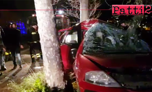 PATTI – Grave incidente stradale autonomo avvenuto questa sera in zona canapè. Un ferito grave