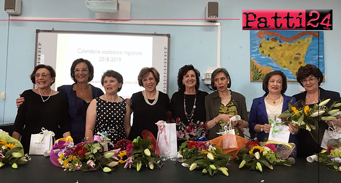 PATTI – Nell’aula magna della scuola elementare ”Radice”, ”salutate” sette insegnanti che andranno in pensione
