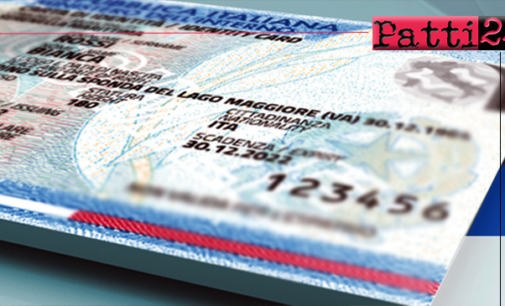 SAN PIERO PATTI – Addio al formato cartaceo. Dal 3 settembre emessa la nuova Carta di identità elettronica