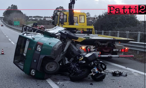 A20 – Anziano in motoape sull’autostrada in contromano provoca grave incidente.