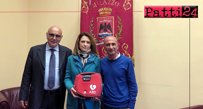 MILAZZO – Consegnato al sindaco Formica il defibrillatore donato dall’imprenditore Rosta