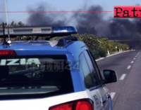 A20 – Incendio deposito di cavi. Chiusura autostrada fra Falcone e Barcellona P. G. direzione Messina