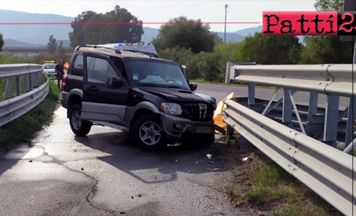 A20 – Incidente stradale autonomo nei pressi dei parcheggi ”Bazia Sud” a Furnari. Un ferito