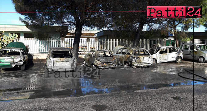 MILAZZO – Auto si incendia e  il fuoco ne coinvolge altre sei nel piazzale della stazione ferroviaria.