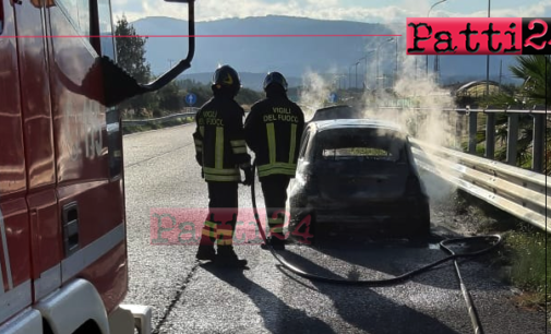 A20 – Auto in fiamme sulla A20 nel rettilineo Bazia direzione Palermo