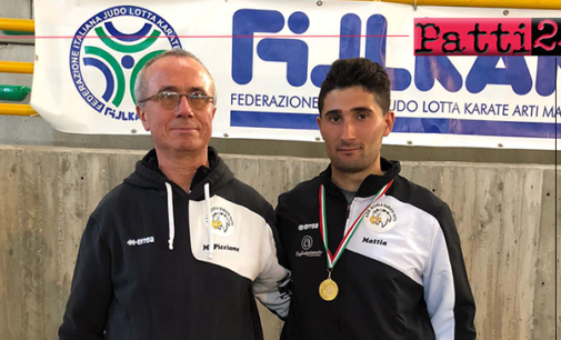 PATTI – Campionati regionali di karate FIJLKAM specialita’ kumite. Mattia Campochiaro vince l’oro