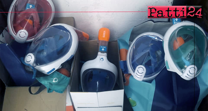 PATTI – 29 maschere snorkeling già donate al Comune per trasformarle in caschi respiratori.