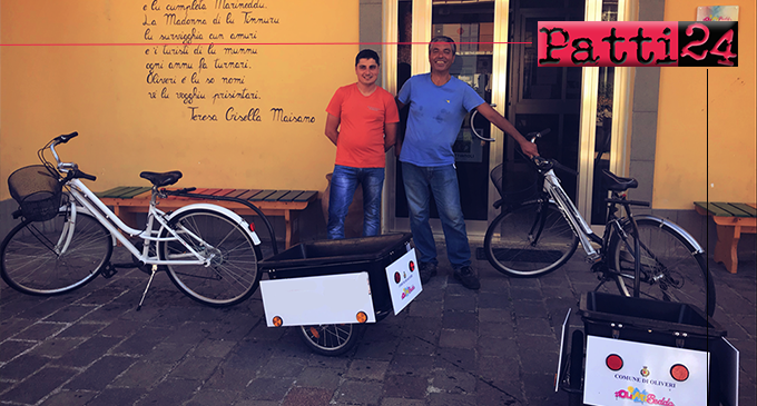 OLIVERI – Clean Bike. Donate due bici “raccogli rifiuti”.