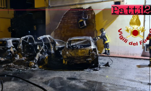 MILAZZO – Nella notte cinque auto in fiamme.  Indagini in corso per risalire all’origine del rogo.