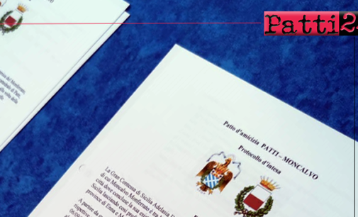 PATTI – Giunta municipale approva schema di accordo di gemellaggio tra la Città di Patti e la Città di  Moncalvo