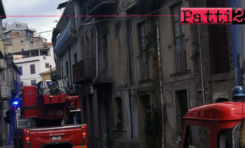 SAN PIERO PATTI – Vento a raffiche, spazzata via tettoia di 16 mq che finisce su altro fabbricato abitato.