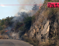 SAN PIERO PATTI – Un vasto incendio sta interessando un costone lambendo la strada provinciale 122.