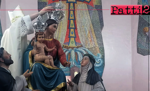 PATTI – Il vescovo mons. Giombanco ha incoronato l’effigie della Beata Vergine del Rosario di Pompei donata dalla famiglia Galvagno nel febbraio 2020.