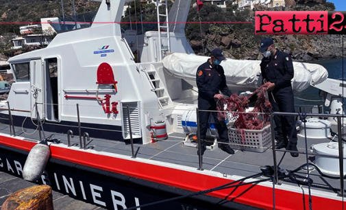 LIPARI – Contrasto al bracconaggio ittico. Rimozione e sequestro rete posata abusivamente in mare.