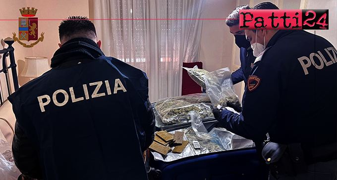 MESSINA – Più di 7 kg di marijuana, 62 g di cocaina e quasi 2 Kg di hashish in casa. Arrestata 57enne