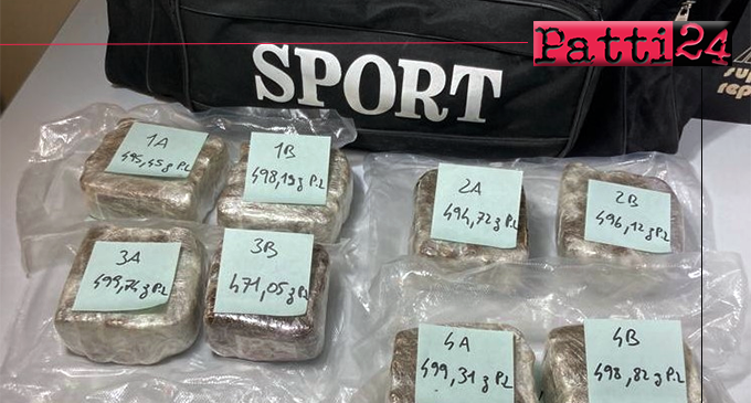 MESSINA – Rinvenuti e sequestrati 5 kg di hashish e 200 gr di cocaina. Arrestato 34enne messinese