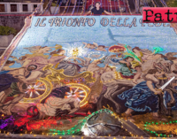 TERME VIGLIATORE – Infiorata artistica, composta interamente da trucioli di legno, sabbia e vegetali. Artefice Umberto Cipriano