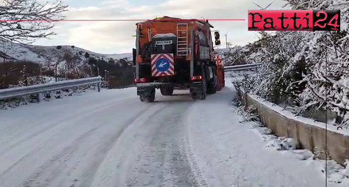 MESSINA – Emergenza neve, uomini e mezzi della Città Metropolitana in azione sulle strade provinciali di Cesarò, San Teodoro, Montalbano Elicona, San Piero Patti, Caronia, Capizzi, Tortorici, San Salvatore di Fitalia, Raccuja e Ucria