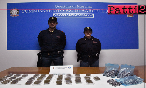 BARCELLONA P.G. – Rinvenuti e sequestrati 4 chili di hashish. 23enne arrestato.